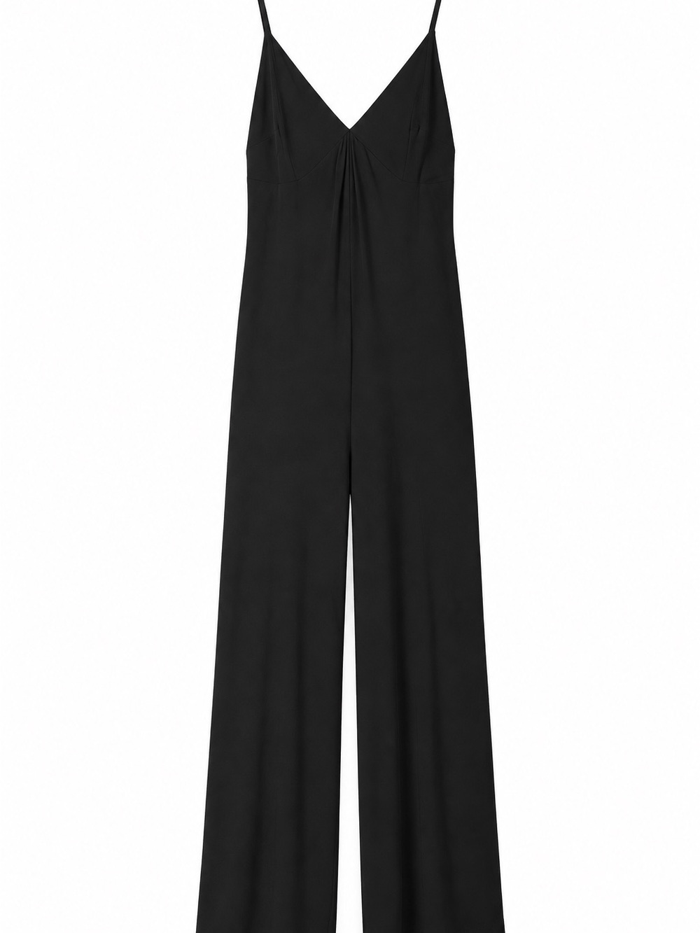 Norma Kamali Black Spaghetti-Strap Wide-Leg Jumpsuit